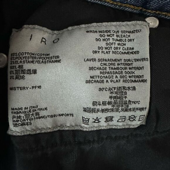 IRO Skinny Mid Rise Jeans Raw Hem Size 26 - Picture 5 of 9